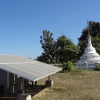 Solar panels next to temple