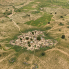 Aerial photo of African village