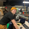 Josie Welsh monitoring the physical experiment