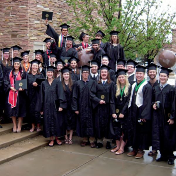 A group of recent graduates at graduation