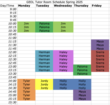 Tutor Schedule