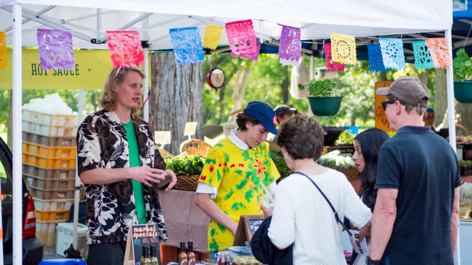 Farmers market booth