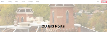 CU GIS Portal Landing Page snapshot