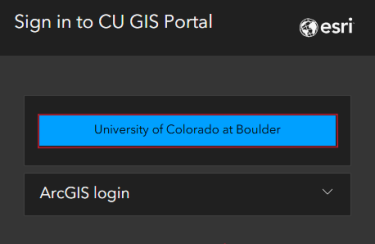CU GIS Portal sign in screenshot