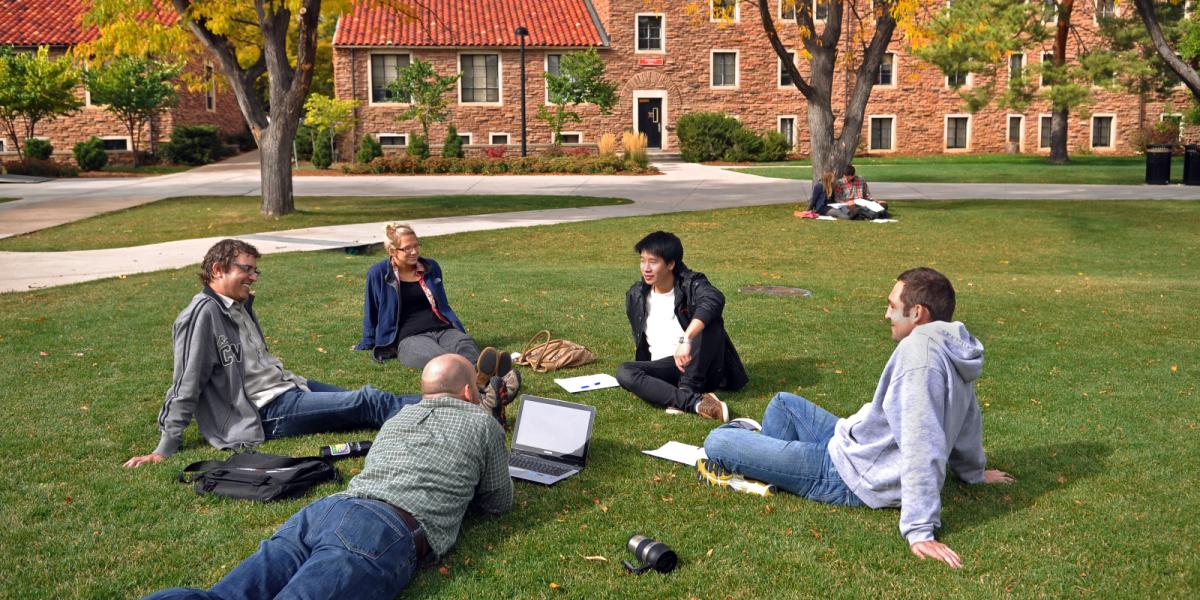 Student Studying Outside