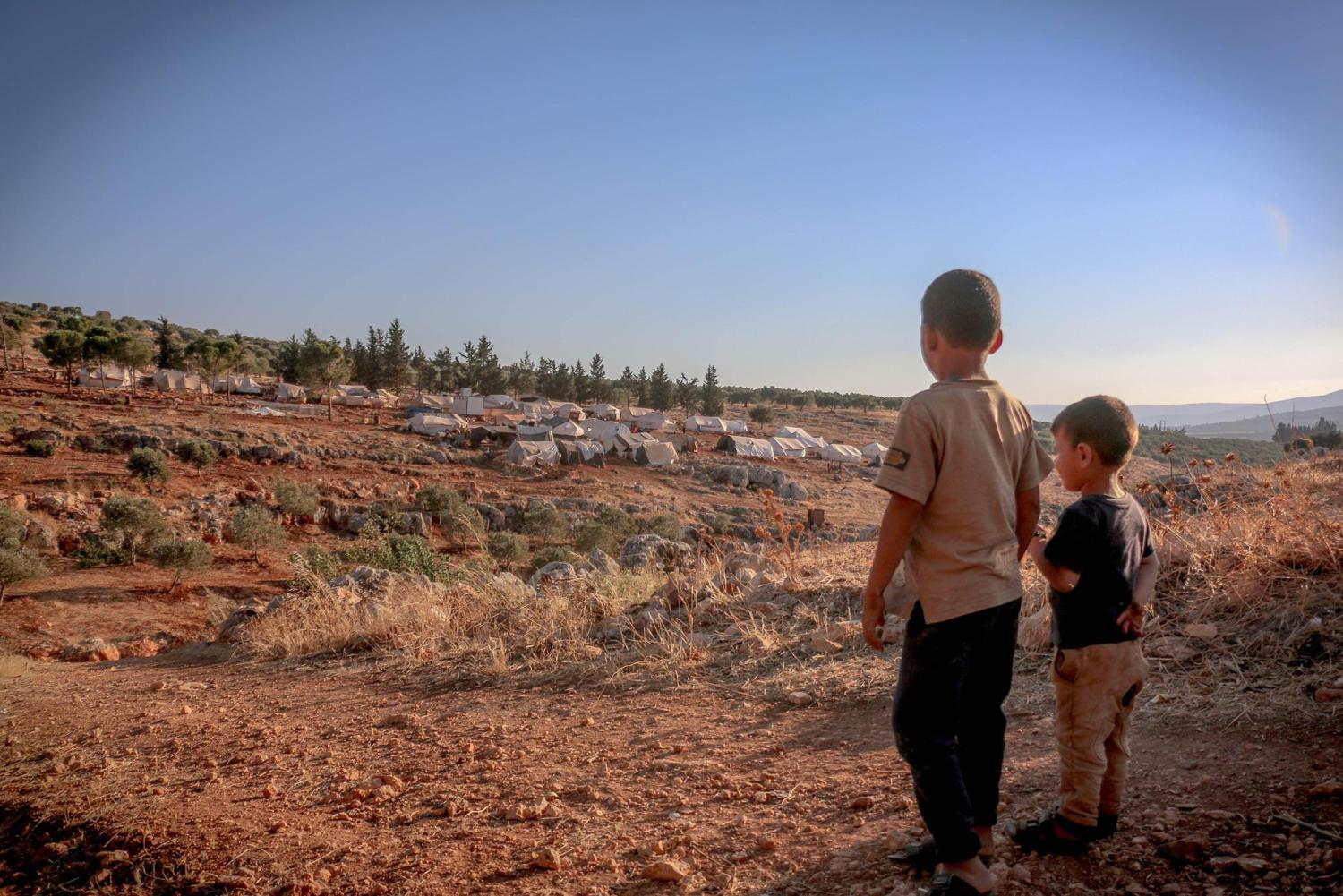 Boys at refugee camp