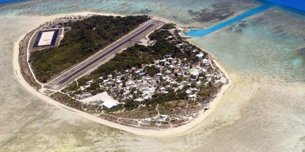 Aerial view of Warraber (Sue) Island, Torres Strait