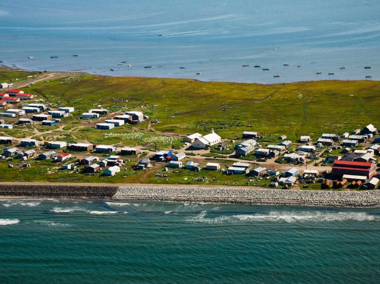 Aerial view of Shishmaref, Alaska