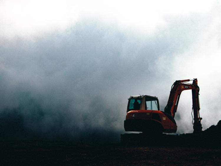 an excavator digging