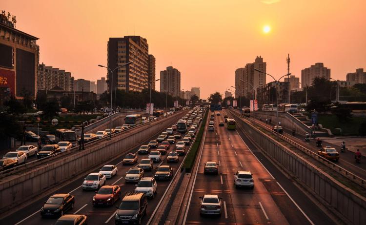 Busy city streets