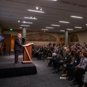 Chancellor Philip P. DiStefano speaks to the crowd during The Chancellor's Annual Summit.