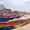 Fishing boats on beach in Senegal