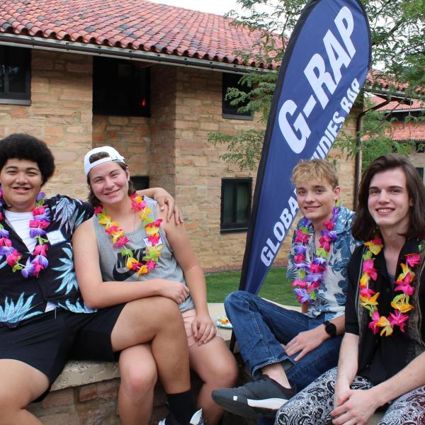 Group of Students at the Luau 