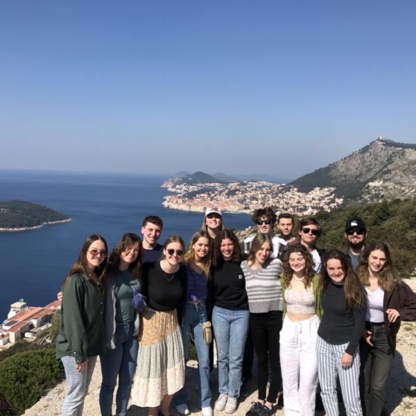 Students overlooking the ocean