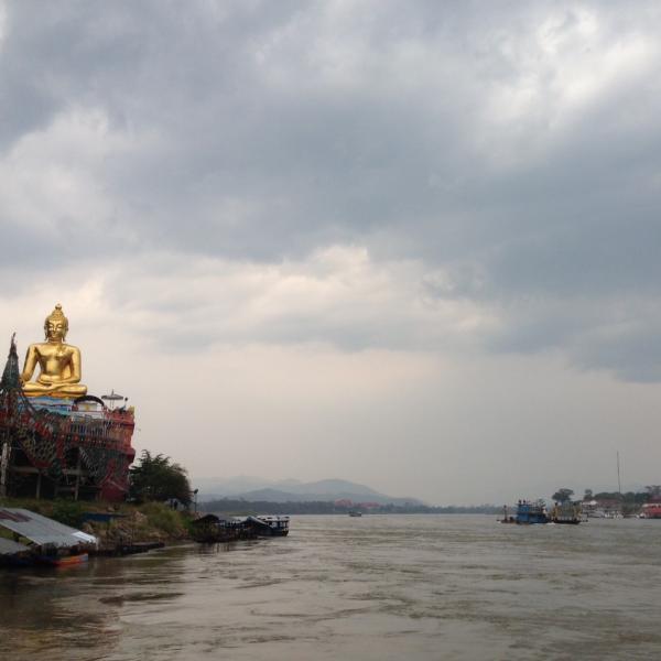 On the river between Loas, Thailand and Burma. Known as the Golden Triangle 
