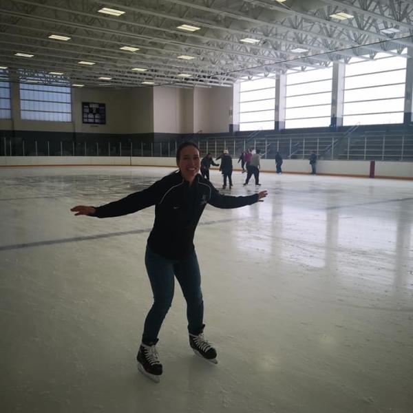 Happy grad student skates