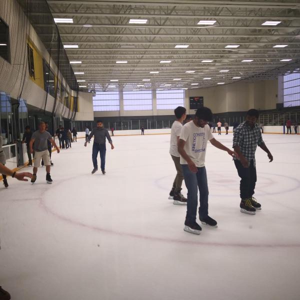 Ice-skating at the rec during grad student social