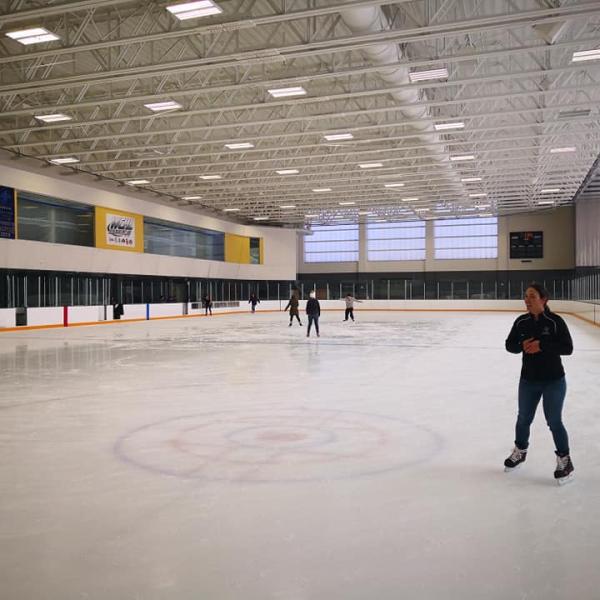 Overview of ice skating rink