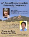 Flyer for 19th Annual Rocky Mountain Philosophy Conference (details included in paragraph text)