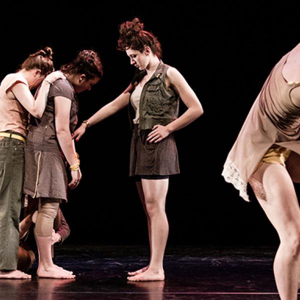 Dance students performing