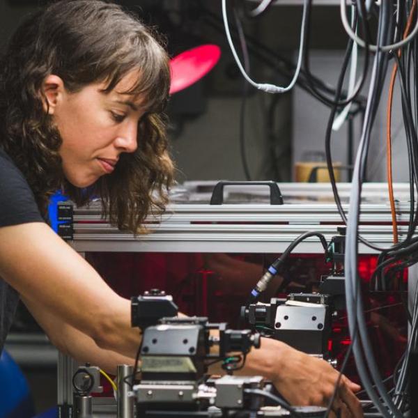 Woman working on electrical project