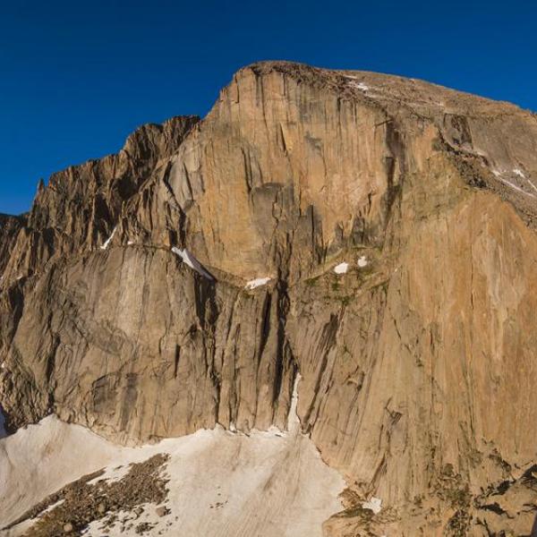 Mountain top with blue sky