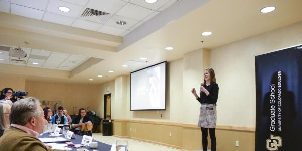 Hannah Glick winner CU Boulder 3MT competition