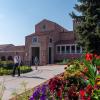 Students walking out of the UMC