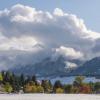The Flatirons coated with the first snow of the season