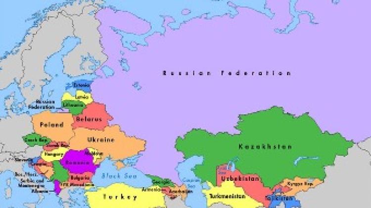 E Europe and Eurasia map