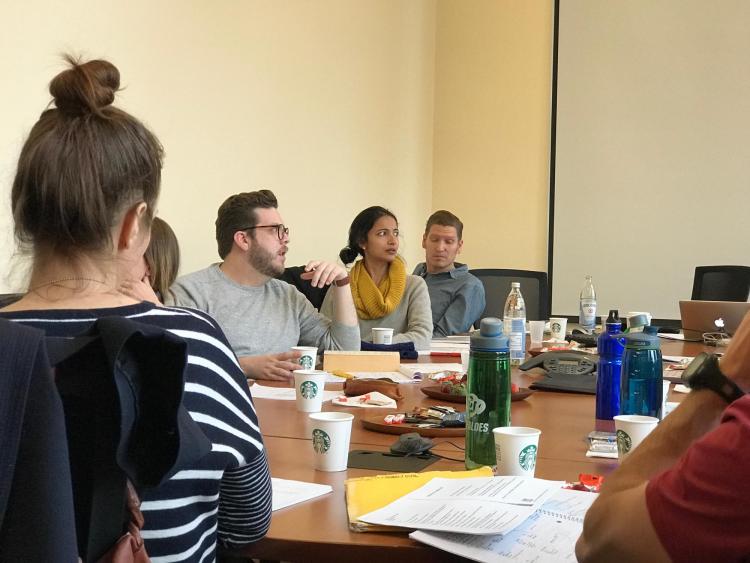 Graduate students in class
