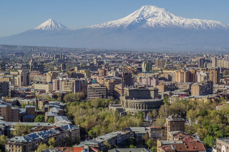 Mount Ararat and the Yerevan skyline