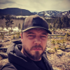 Mathias Nordvig with mountains in background