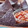 Blue corn chips and salsa