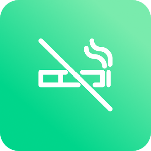 Graphic of Kwit app with a slash going through the center of a cigarette.