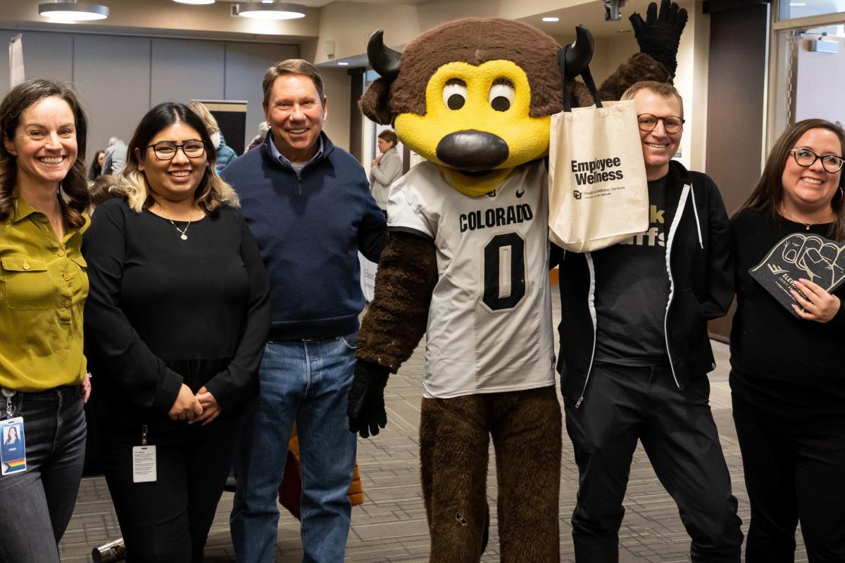 Chip the buffalo and staff