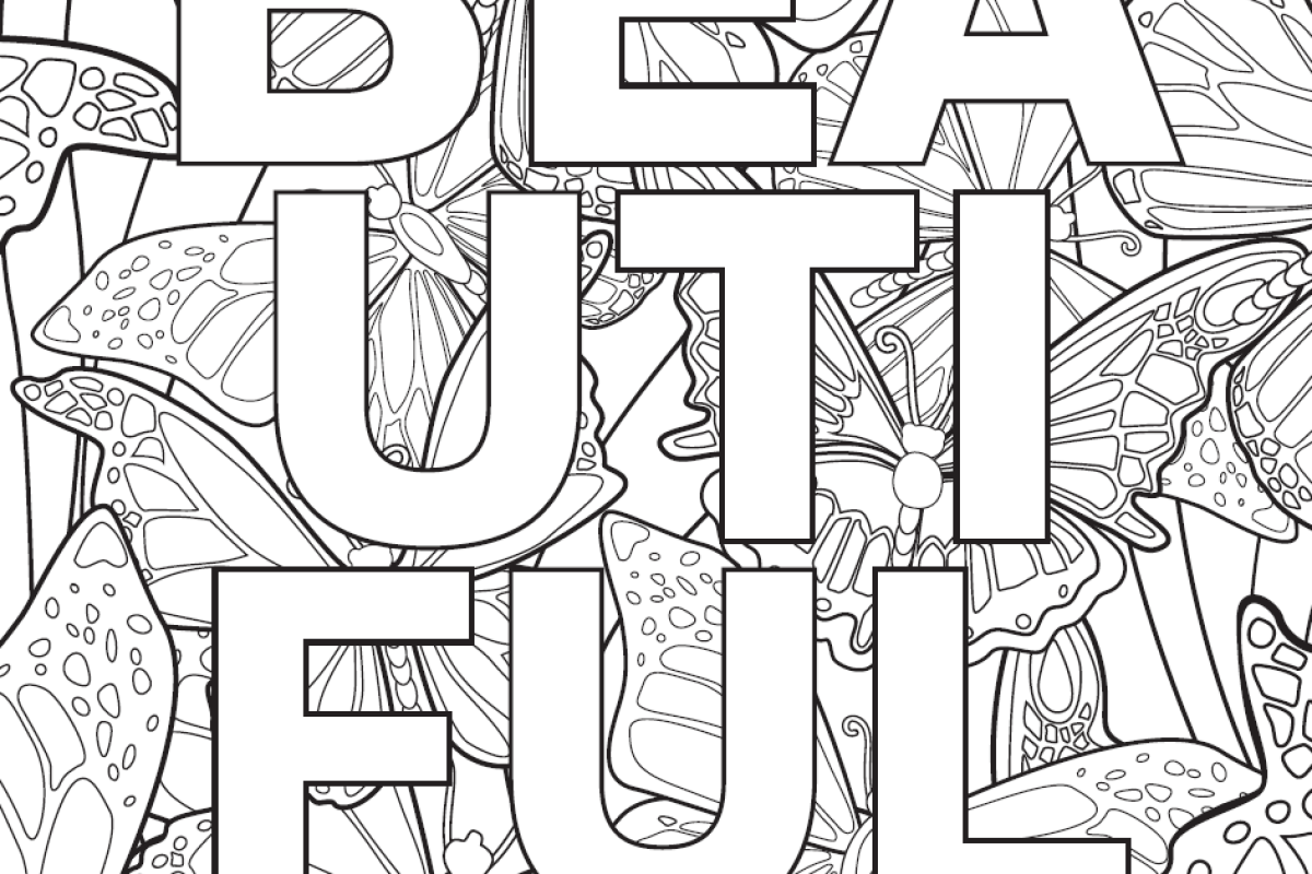 "Beautiful" coloring page