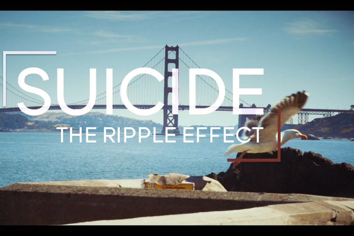 a shot of a bridge with the words suicide the ripple effect