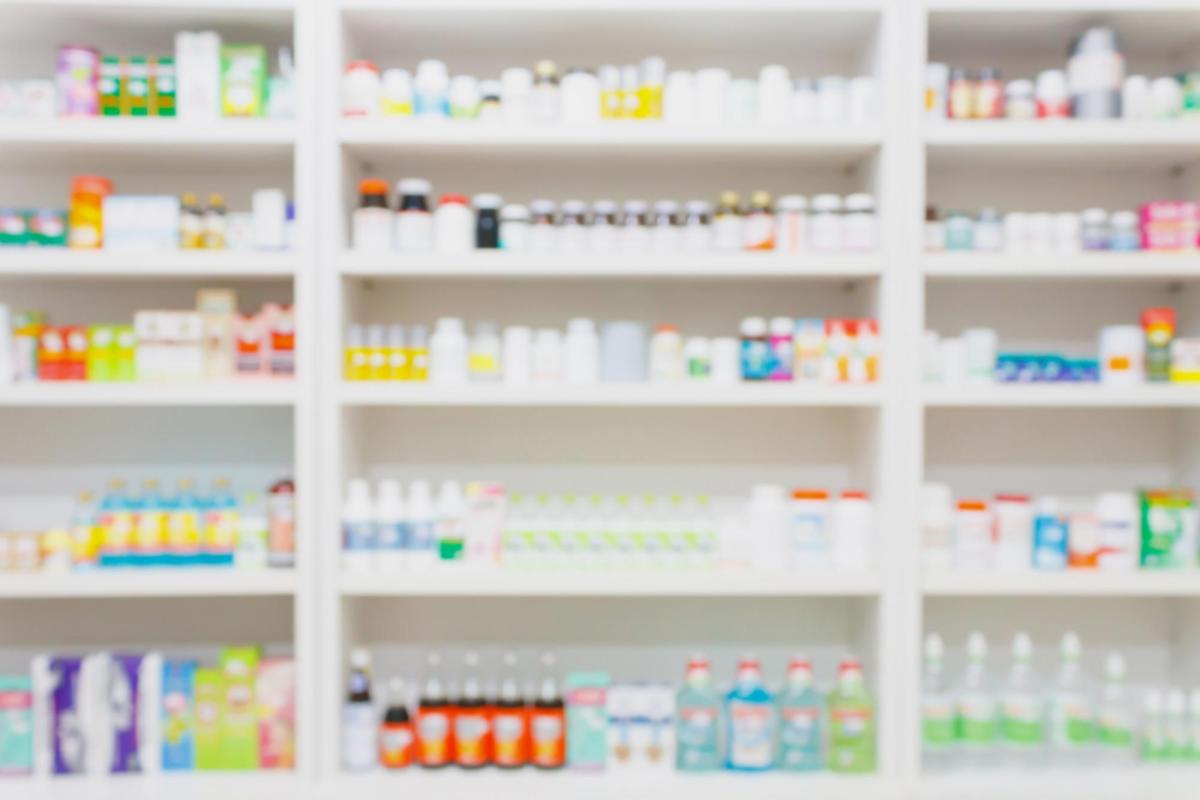 Pharmacy shelves