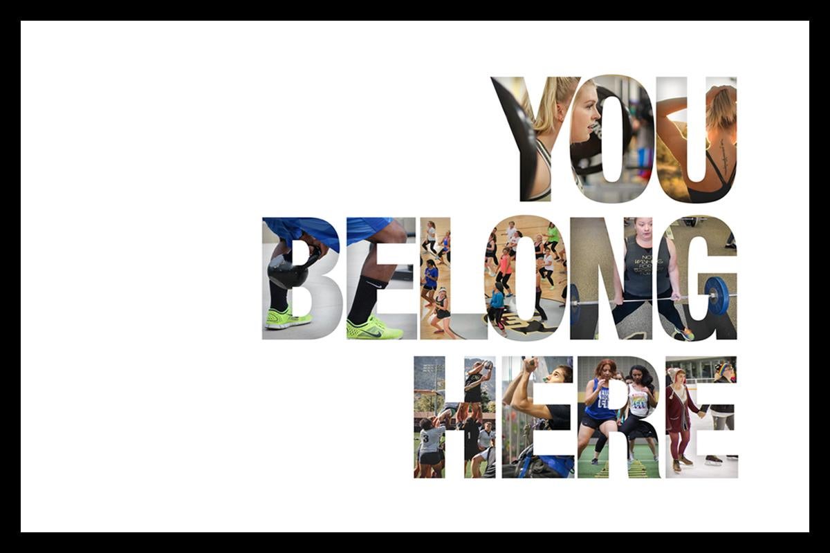 "you belong here" in text made from photos of students