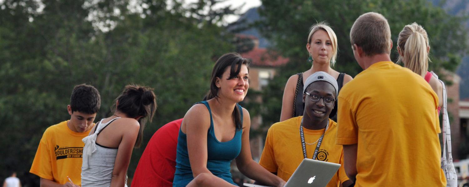 Students hanging out at Farrand Field