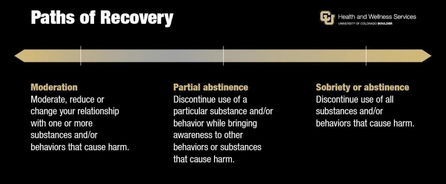 Graphic showing the continuum of recovery.