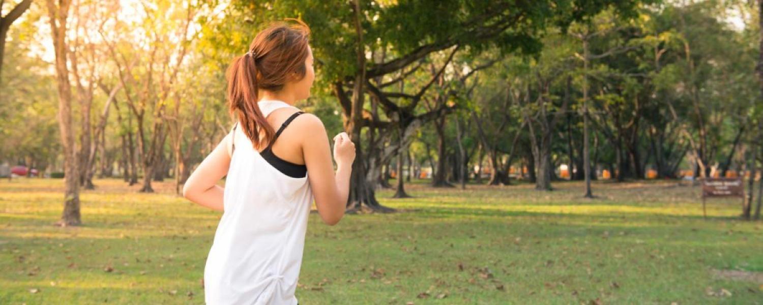Student jogging