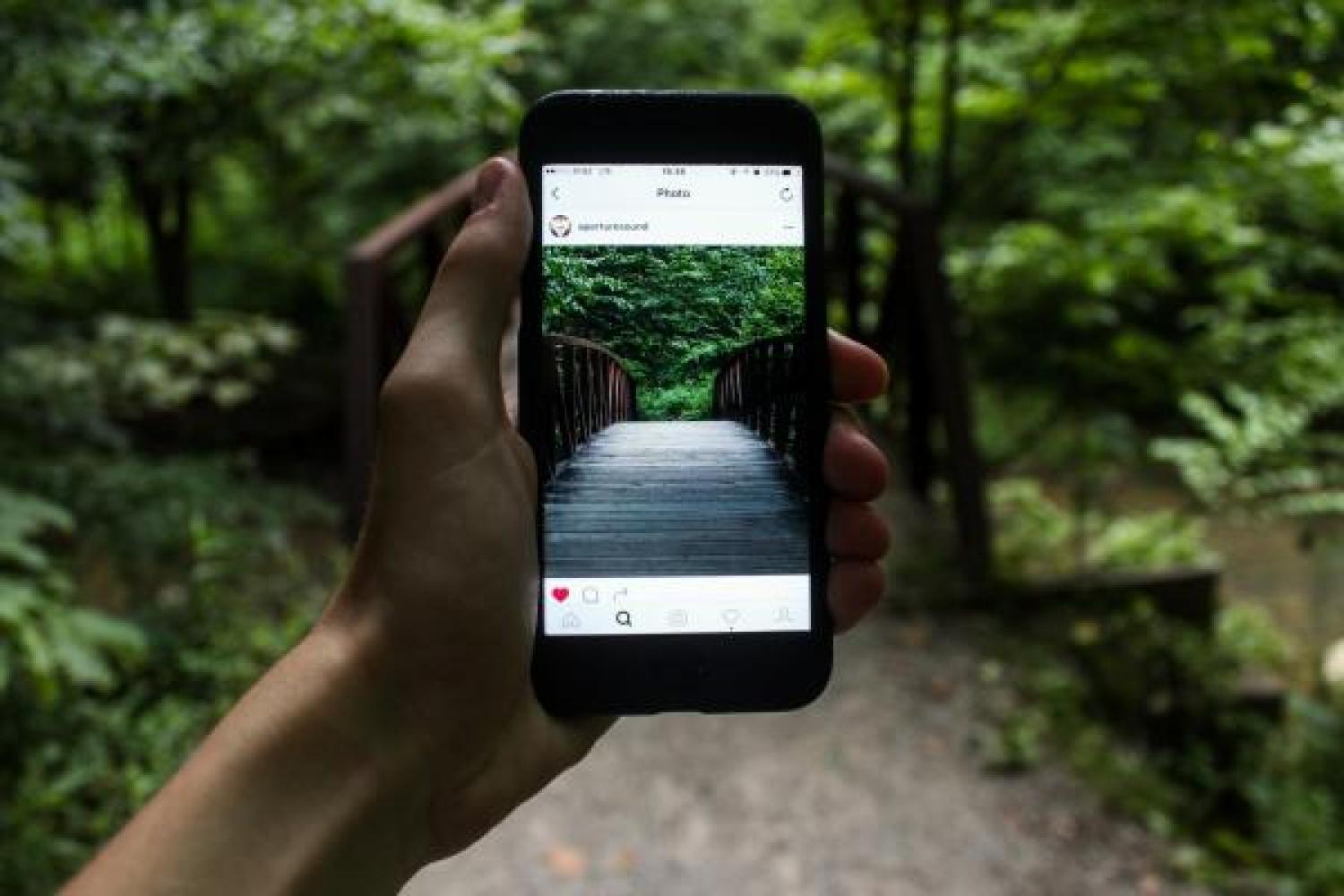 Phone screen with instagram