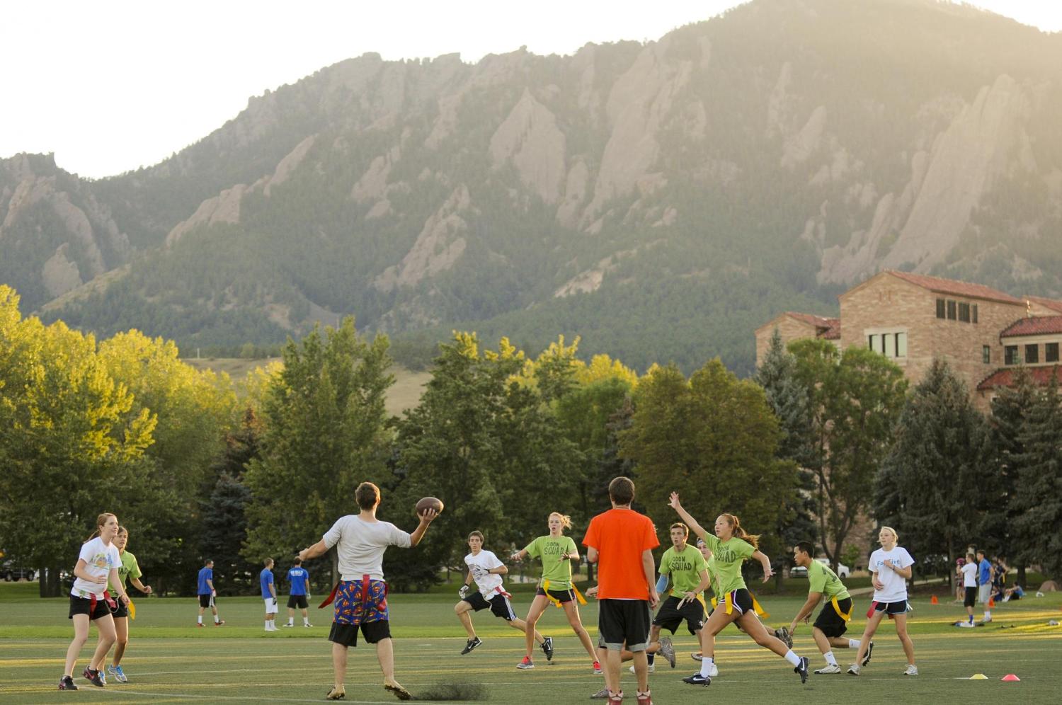 Students playing intramurals