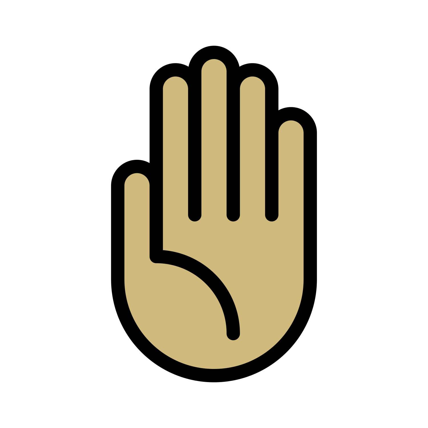 golden hand raised