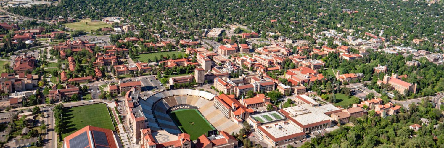 CU Boulder campus aerial
