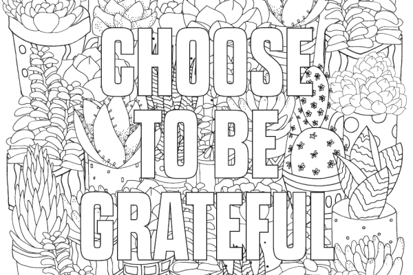 choose to be grateful coloring page