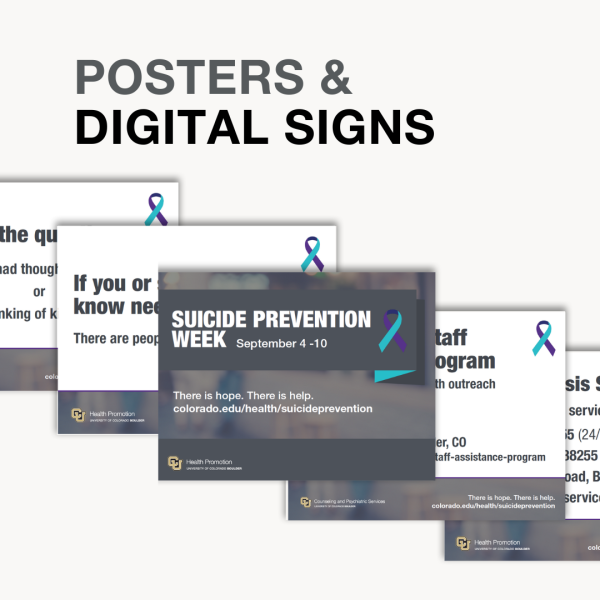 Graphic showing sample posters from the Suicide Prevention Week poster toolkit.