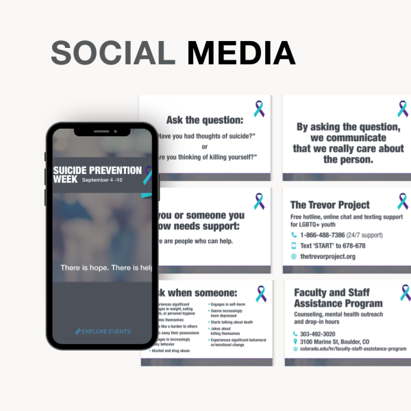 Graphic showing sample posts for the Suicide Prevention Week social media toolkit.